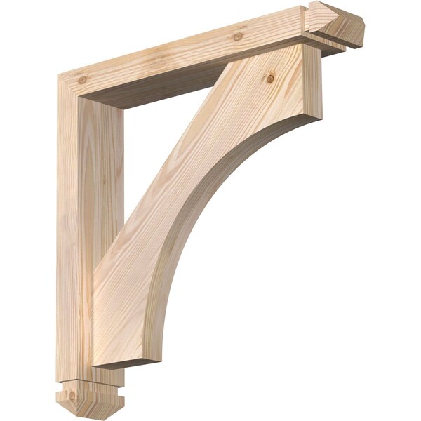Ekena Millwork Westlake Arts and Crafts Smooth Bracket w/ Offset Brace, Douglas Fir, 3 1/2"W x 18"D x 18"H BKT0402X18X18WTL03SDF - main